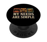 Cane Con Hamburger I miei bisogni sono semplici E Gioco PopSockets PopGrip Adesivo