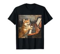 Cane con pianoforte Shiba Inu Maglietta