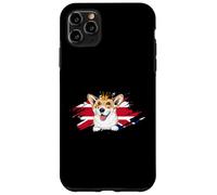 Cane Corgi britannico con corona e bandiera del Regno Unito Londra Inghilterra Custodia per iPhone 11 Pro Max