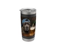 Cane Corso Bere Birra Divertente Cane Corso Cane Meme Bicchiere termico in acciaio inox doppia parete