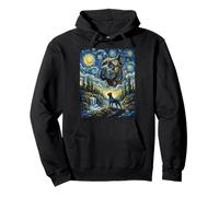 Cane Corso Cane Luna Ululante Notte Stellata Van Gogh Art Style Felpa con Cappuccio