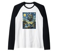 Cane Corso Cane Luna Ululante Notte Stellata Van Gogh Art Style Maglia con Maniche Raglan