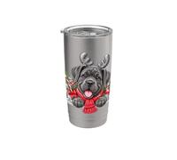 Cane Corso Cane Natale Babbo Natale Cappello Mamma Papà Bicchiere termico in acciaio inox doppia parete