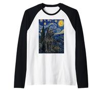 Cane Corso Cane Van Gogh Notte Stellata Maglia con Maniche Raglan