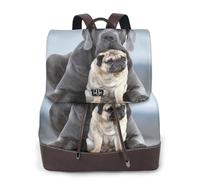 Cane Corso Cani Carlino Concetti di amicizia,Zaino da donna, impermeabile, leggero, in pelle PU, alla moda, da viaggio