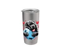 Cane Corso Dog Earth Day Abbraccio Amore Proprietario Abbracciare Planet Lover Bicchiere termico in acciaio inox doppia parete