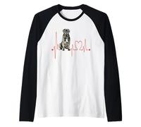 Cane Corso Dog Heartbeat ECG Divertente I Miei Cani Sono Il Mio Cardio Maglia con Maniche Raglan