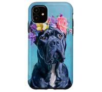 Cane Corso Fiore Corona Ritratto Artwork Pet Gift Custodia per iPhone 11