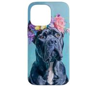 Cane Corso Fiore Corona Ritratto Artwork Pet Gift Custodia per iPhone 14 Pro Max