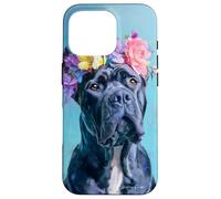 Cane Corso Fiore Corona Ritratto Artwork Pet Gift Custodia per iPhone 16 Pro