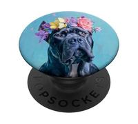 Cane Corso Fiore Corona Ritratto Artwork Pet Gift PopSockets PopGrip Adesivo