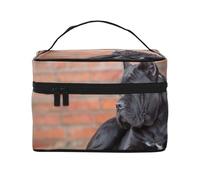 Cane Corso Grandi Cani Neri Animali Domestici, Borsa per il trucco Borsa per cosmetici Borsa da toilette da viaggio portatile Astuccio per matite Astuccio da toilette