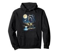 Cane Corso Howling to The Moon Meme Divertente 90's Cane Corso Felpa con Cappuccio
