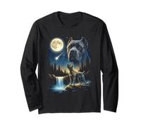 Cane Corso Howling to The Moon Meme Divertente 90's Cane Corso Maglia a Manica