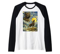 Cane Corso Notte Stellata Van Gogh Simpatico Cane Ululante Maglia con Maniche Raglan