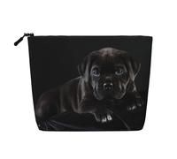 Cane Corso Pets Puppy Black Cane Corso, Borsa per cosmetici in lino sintetico Borsa per trucco Borsa da viaggio portatile