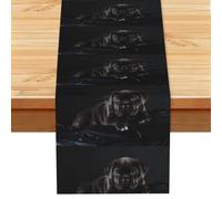 Cane Corso Pets Puppy Black Cane Corso, Runner da tavolo, Runner da tavolo in lino sintetico per casa, feste, sala da pranzo, 33x183 cm