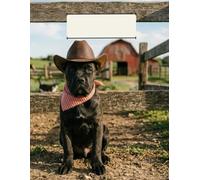 Cane Corso Puppy Cowboy Notebook - 8.5 x 11 Large Lined Journal - Aesthetic Brindle Cane Corso Napping on Farm Cover - Western Country Style ... Dog Lovers & Cane Corso Owners - 100 Pages