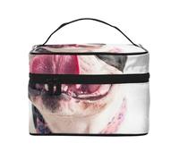 Cane curioso felice, bulldog francese, borsa da viaggio per il trucco da donna, grande organizer per cosmetici