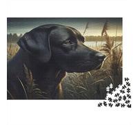 Cane da caccia nero Puzzle 1000 Pezzi Carta per Adulti Paesaggio lacustre Gioco di Puzzle 1000 Pezzi Relax Interazione Regalo Casa 52x38cm/1000pcs