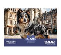 Cane da compagnia 1000 pezzi per adulti e bambini: cane di Old Buildings Giochi educativi Decorazione della casa Puzzle per la famiglia 70x50cm/1000 pezzi