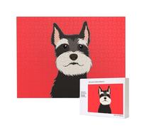 Cane da compagnia Schnauzer,Puzzle in legno da 500 pezzi, gioco di famiglia, puzzle per adulti e adolescenti, decorazioni per la casa