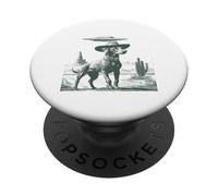 Cane da cowboy UFO rapimento alieno divertente scena del deserto occidentale PopSockets PopGrip Adesivo