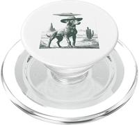Cane da cowboy UFO rapimento alieno divertente scena del deserto occidentale PopSockets PopGrip per MagSafe