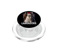 Cane da laboratorio I Love Labrador Retriever al cioccolato nero dorato PopSockets PopGrip per MagSafe