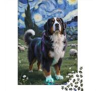 Cane da montagna bernese Puzzle in Legno 1000 Pezzi Per Adulti - Opere d'arte Freddo Gioco Di Abilità 3D Impossibile, Regalo Elegante, Decorazione Per Casa, Alta Qualità 1000pcs (75x50cm)