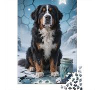 Cane da montagna bernese Puzzle in Legno 1000 Pezzi Per Adulti - Opere d'arte Freddo Gioco Di Abilità 3D Impossibile, Regalo Elegante, Decorazione Per Casa, Alta Qualità 1000pcs (75x50cm)