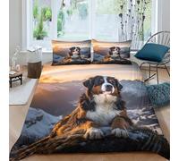 Cane da montagna bernese svizzero Copripiumino Da 3 Pezzi,set Di Biancheria Da Letto Con Stampati in 3D,federe,cerniera Nascosta, Copripiumino Sportivo in Microfibra Facile Da Pulire re（220x240cm）