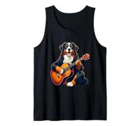 Cane da Montagna Che Suona la Chitarra Divertente Bernese Cane Canotta