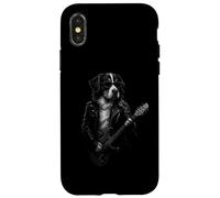 Cane da montagna del Bernese che suona la chitarra musica rock amante dei cani Custodia per iPhone X/XS