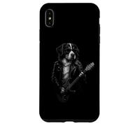 Cane da montagna del Bernese che suona la chitarra musica rock amante dei cani Custodia per iPhone XS Max