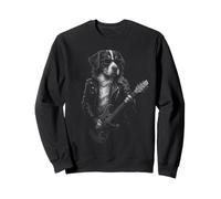 Cane da Montagna del Bernese Che Suona la Chitarra Musica Rock Amante dei Cani Felpa