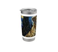 Cane da montagna Van Gogh Notte stellata Bicchiere termico in acciaio inox doppia parete