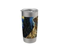 Cane da montagna Van Gogh Notte stellata Bicchiere termico in acciaio inox doppia parete