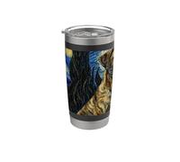 Cane da montagna Van Gogh Notte stellata Bicchiere termico in acciaio inox doppia parete