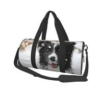Cane da neve Border Collie, Borsone da viaggio di grande capacità Borsa rotonda Borsa da viaggio sportiva Borsa da viaggio Borsa da fitness