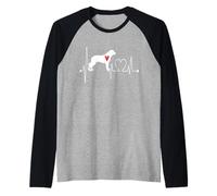 Cane da Pastore anatolico Il Mio Battito Cardiaco ECG Cani Il Mio Cardio Maglia con Maniche Raglan