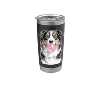 Cane da pastore australiano che soffia gomma da masticare Bicchiere termico in acciaio inox doppia parete