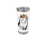 Cane da pastore australiano con corona Bicchiere termico in acciaio inox doppia parete
