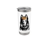 Cane da pastore belga con corona Bicchiere termico in acciaio inox doppia parete