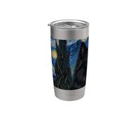 Cane da pastore belga Van Gogh Notte stellata Bicchiere termico in acciaio inox doppia parete
