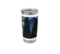 Cane da pastore belga Van Gogh Notte stellata Bicchiere termico in acciaio inox doppia parete