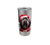 Cane da pastore Bergamasco con cappello di Babbo Natale Natale proprietario Bicchiere termico in acciaio inox doppia parete