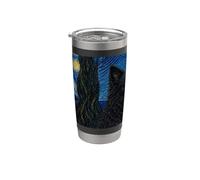 Cane da pastore croato Van Gogh Notte stellata Bicchiere termico in acciaio inox doppia parete
