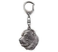 Cane da pastore dell'Asia centrale - Portachiavi argentato con cane, decora