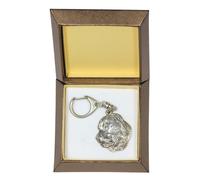 Cane da pastore dell'Asia centrale - Portachiavi argentato con cane in conf